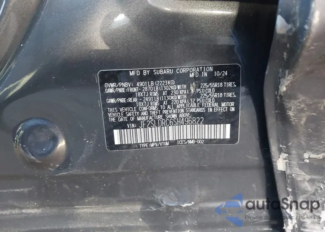 JF2SLDRC6SH496822: 43896485