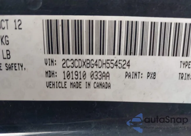 2C3CDXBG4DH554524: 43896500