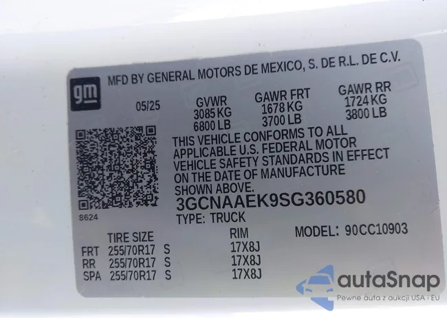 3GCNAAEK9SG360580: 43896616