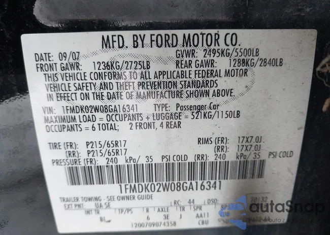 1FMDK02W08GA16341: 43896683