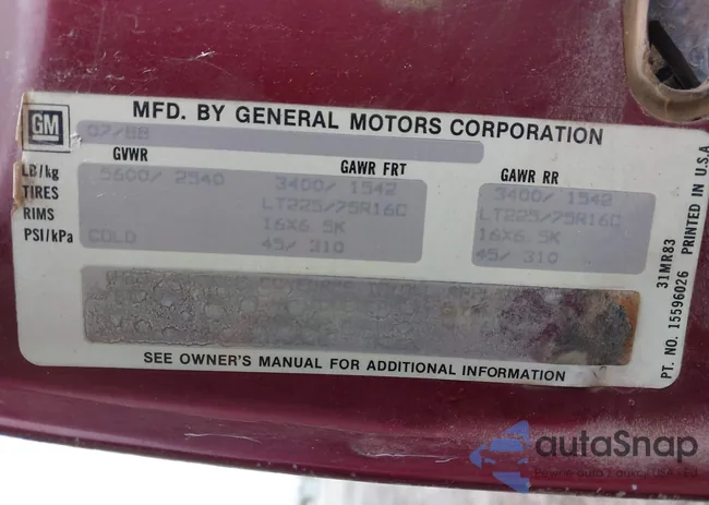 1GCDK14K9JZ310528: 43896789