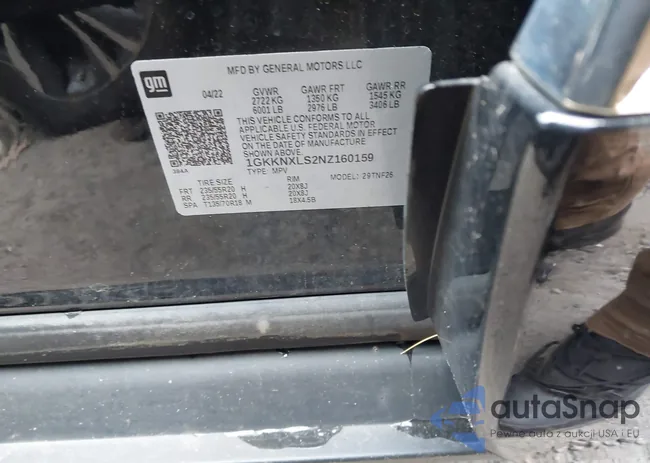 1GKKNXLS2NZ160159: 43898010