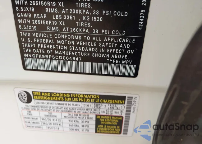 WVGFK9BP5CD004847: 43898266