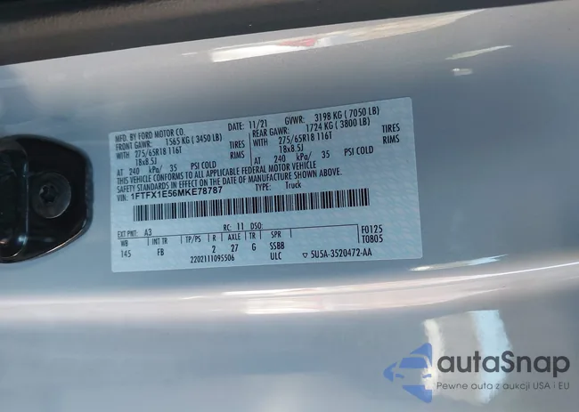 1FTFX1E56MKE78787: 43898283