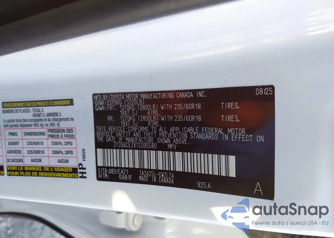 2T2GGCEZXTC095580: 43897468