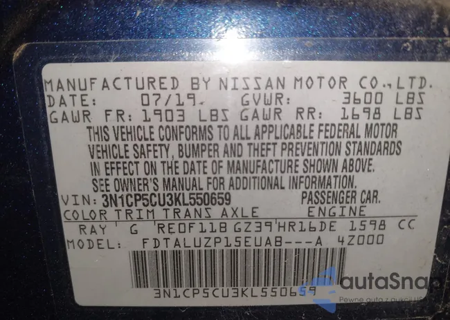 3N1CP5CU3KL550659: 43897728