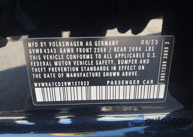 WVWRA7CD2RW127922: 43897825