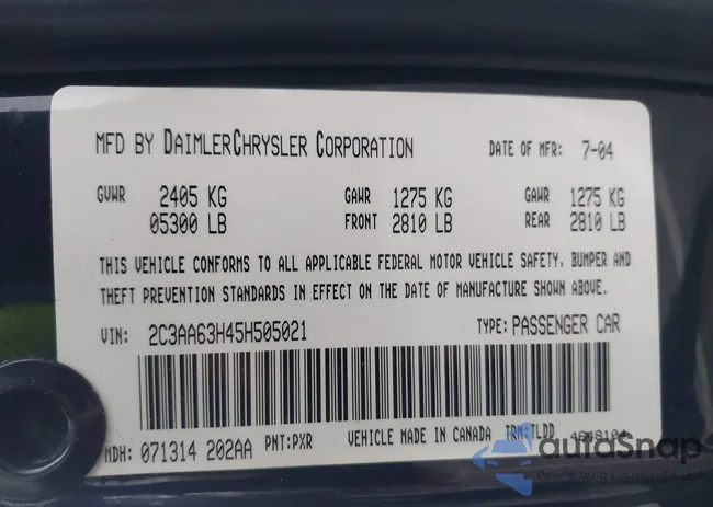 2C3AA63H45H505021: 43898931