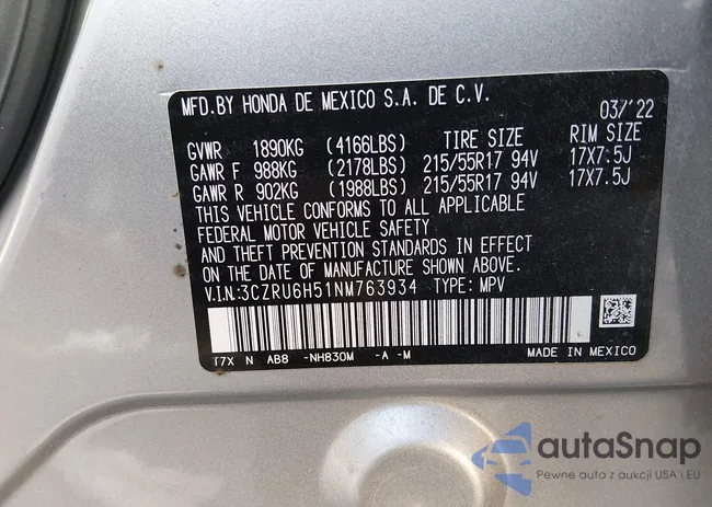 3CZRU6H51NM763934: 43899122