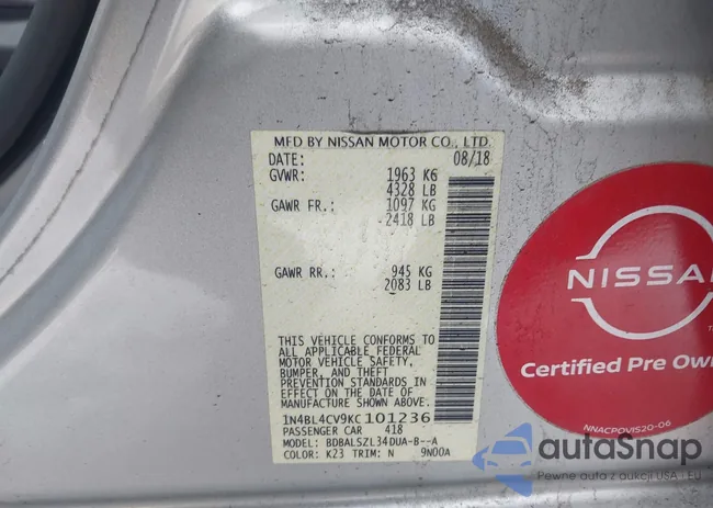 1N4BL4CV9KC101236: 43899163