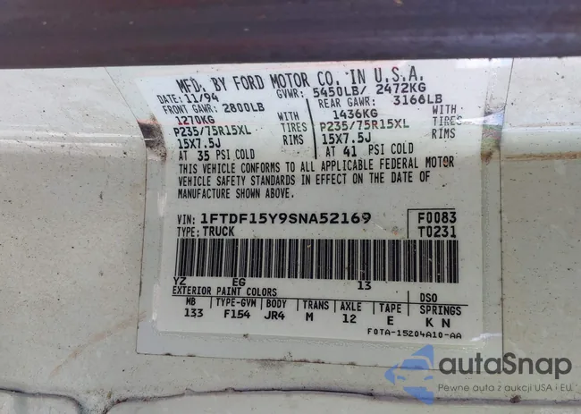 1FTDF15Y9SNA52169: 43899262