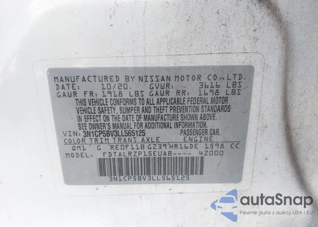 3N1CP5BV3LL565125: 43898445