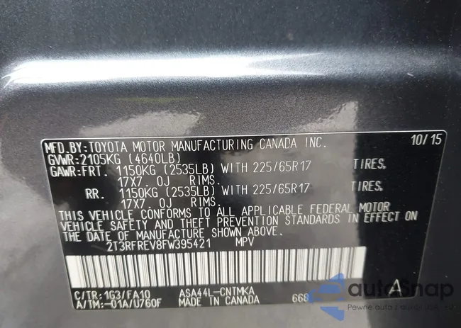 2T3RFREV8FW395421: 43898682