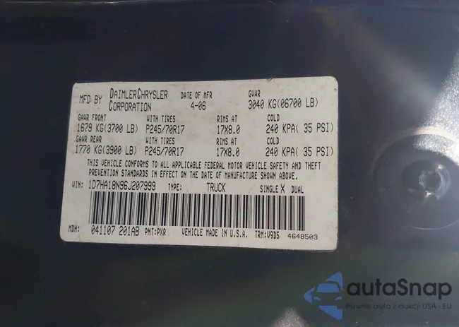 1D7HA18N96J207999: 43898714