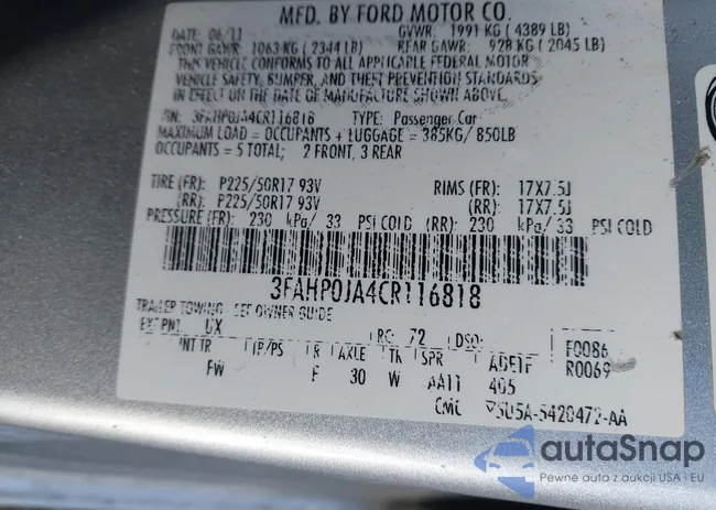 3FAHP0JA4CR116818: 43898727