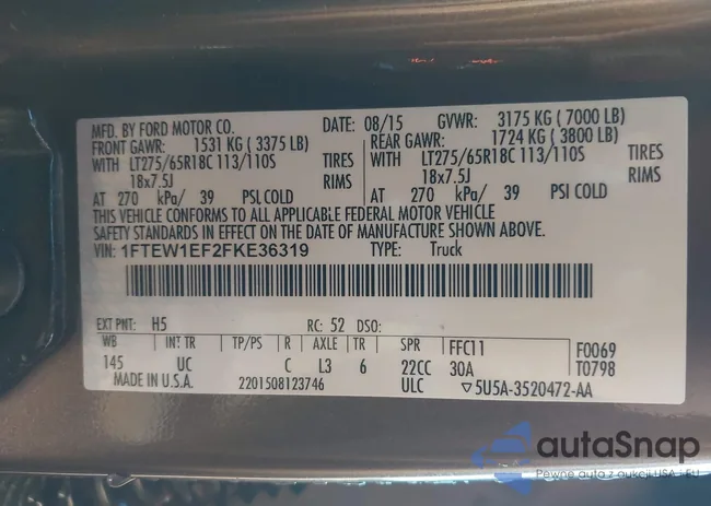 1FTEW1EF2FKE36319: 43899853