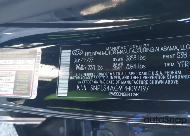 5NPLS4AG9PH092197: 43900007