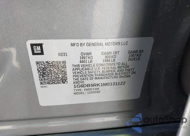 1G6DB5RK1M0131122: 43900031