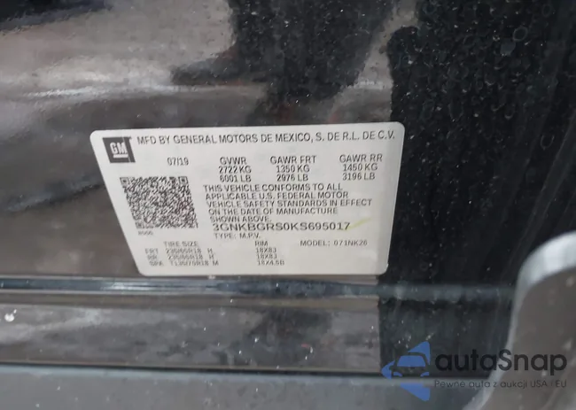 3GNKBGRS0KS695017: 43900194