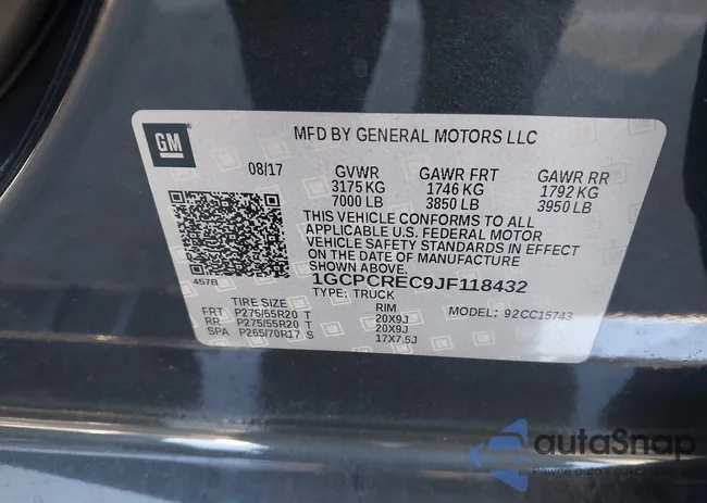 1GCPCREC9JF118432: 43900262