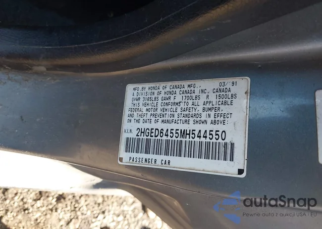 2HGED6455MH544550: 43900296