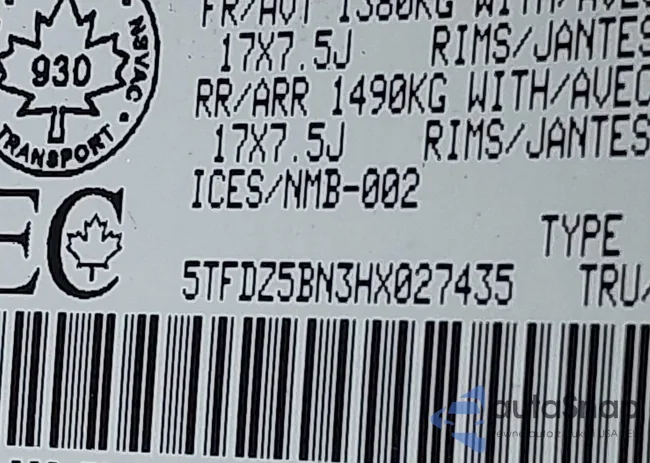 5TFDZ5BN3HX027435: 43900356