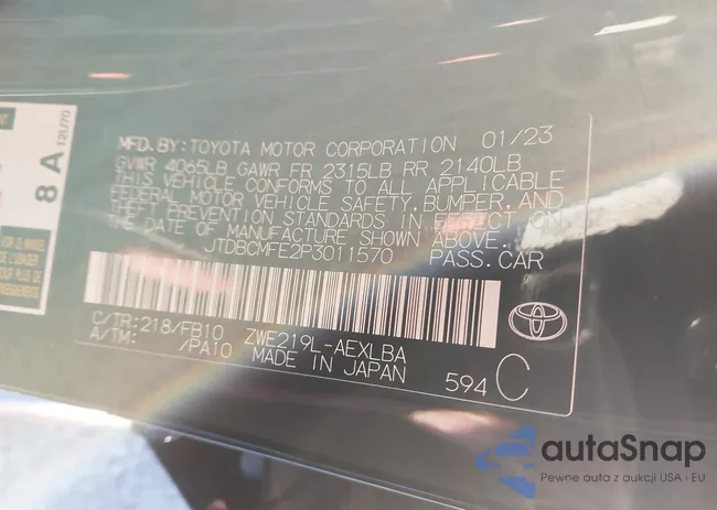 JTDBCMFE2P3011570: 43899445