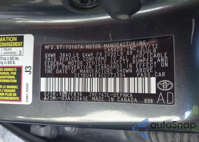 2T1BU4EE4CC773394: 43899588