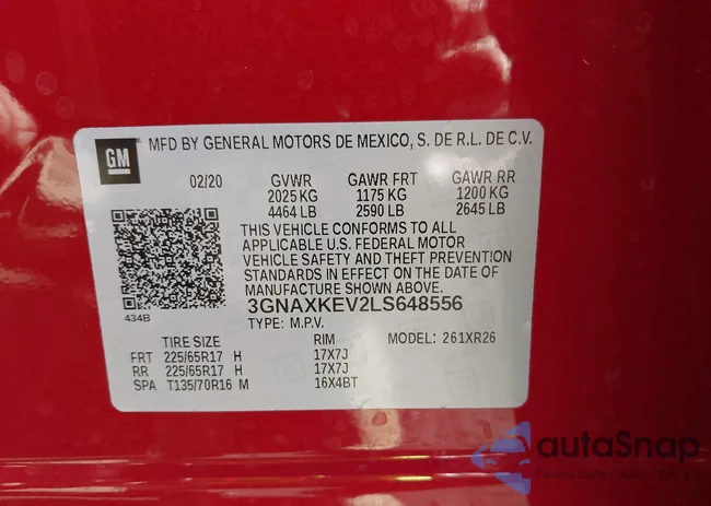 3GNAXKEV2LS648556: 43899663