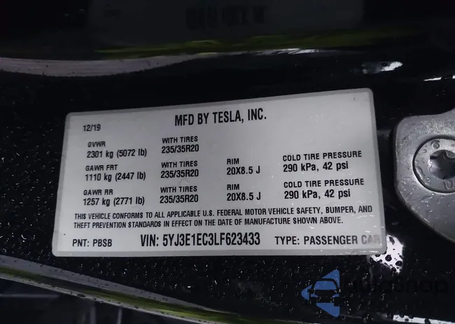 5YJ3E1EC3LF623433: 43899747