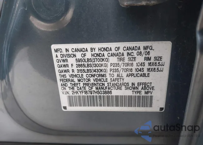 2HKYF18797H503886: 43899826