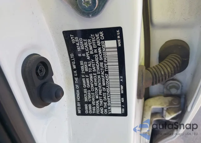 SHHFK7H55JU204257: 43900892