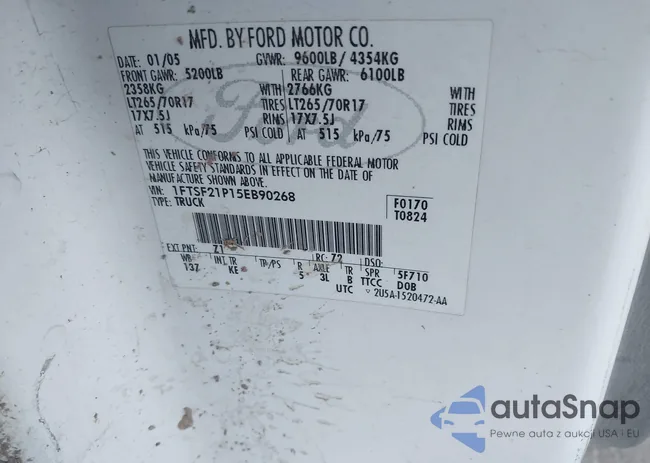 1FTSF21P15EB90268: 43900560