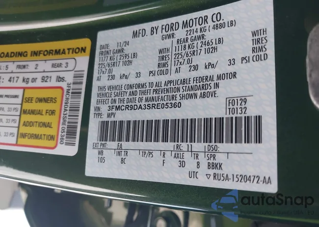 3FMCR9DA3SRE05360: 43900602