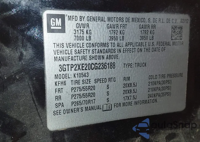 3GTP2XE20CG236188: 43900629