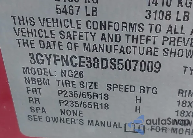 3GYFNCE38DS507009: 43900696