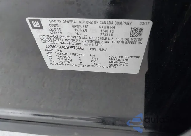 2GNALCEK6H1579445: 43901975