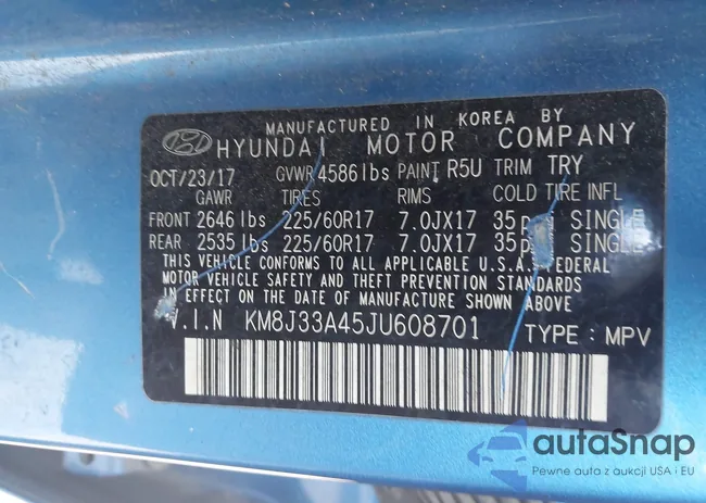 KM8J33A45JU608701: 43902116