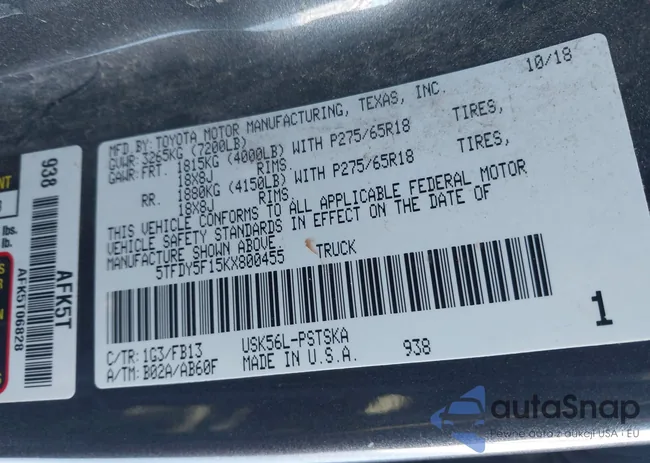 5TFDY5F15KX800455: 43902231