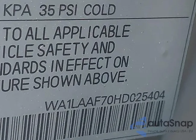 WA1LAAF70HD025404: 43902241