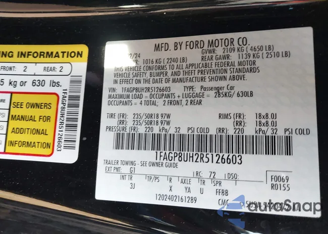 1FAGP8UH2R5126603: 43902274