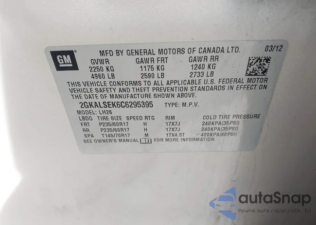 2GKALSEK6C6295395: 43902280