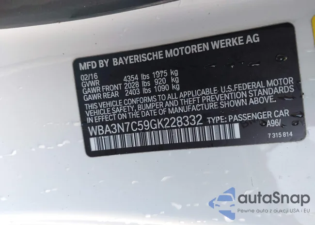 WBA3N7C59GK228332: 43902384