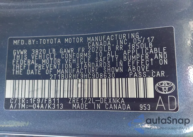 2T1BURHE9HC908630: 43902386