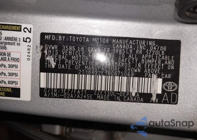 2T1BR32E16C675069: 43901456