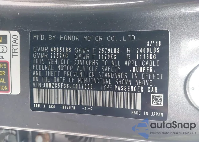 JHMZC5F36JC017509: 43901633