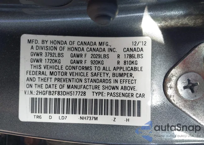 2HGFB2F83DH517728: 43901717