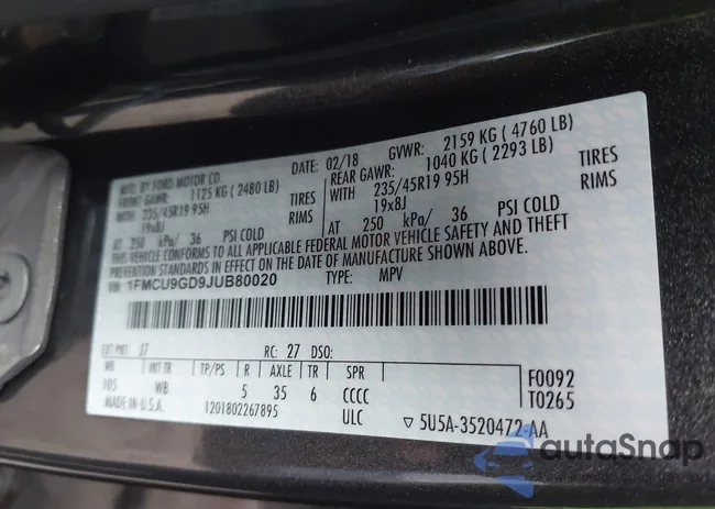 1FMCU9GD9JUB80020: 43901800