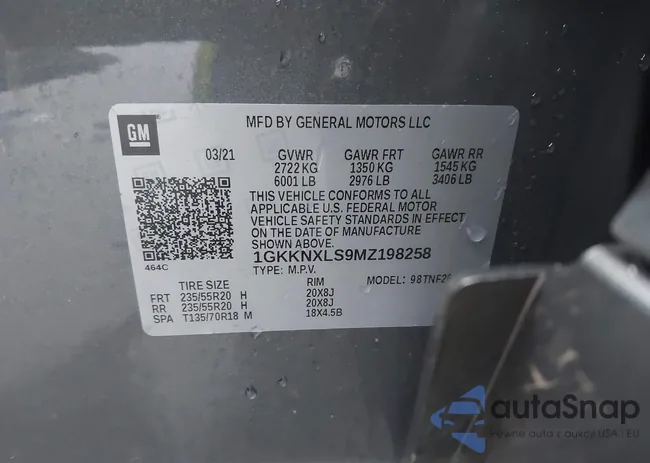 1GKKNXLS9MZ198258: 43902899