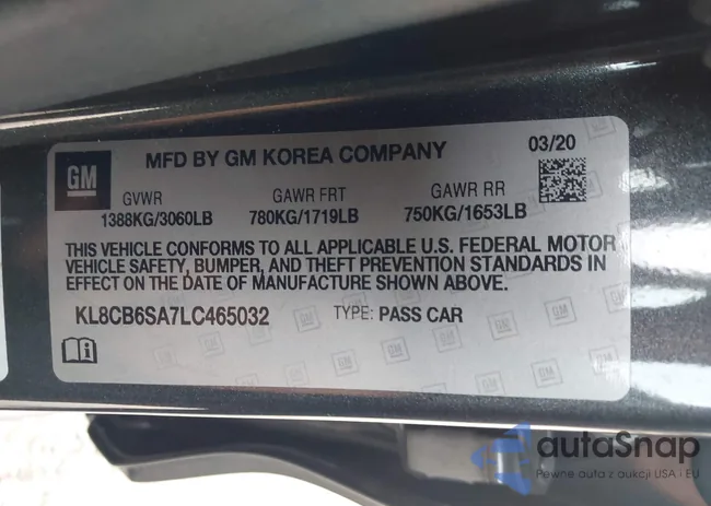 KL8CB6SA7LC465032: 43903033